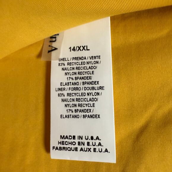 Vitamin A Elle Yellow Ribbed Classic Side Tie String Bikini Bottoms Size XXL - Picture 9 of 10